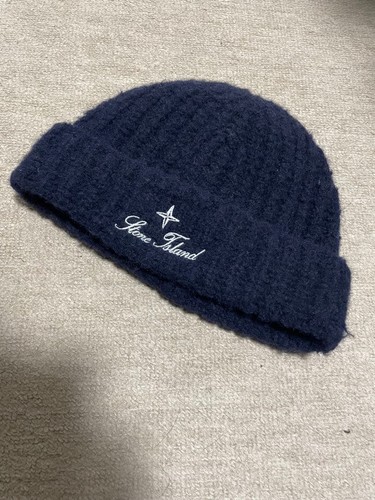 Stone island navy beanie - island,